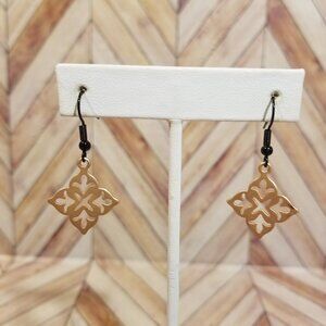 Fancy Diamond Dangling Earrings - Gold